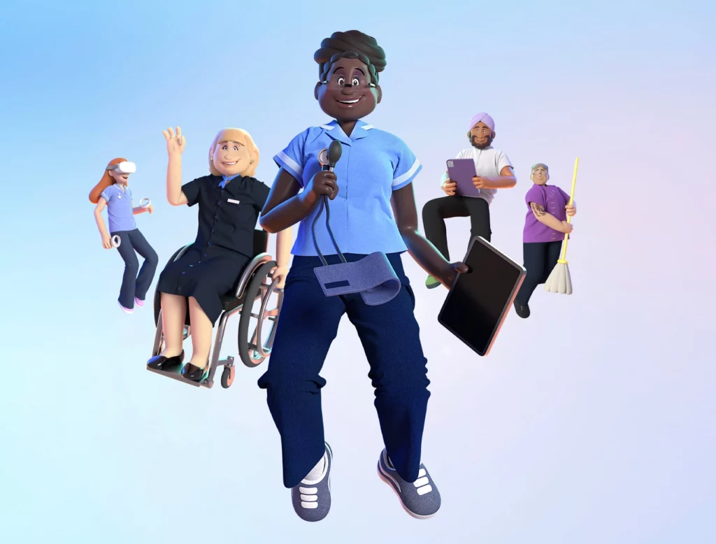 Animated group of healthcare professionals